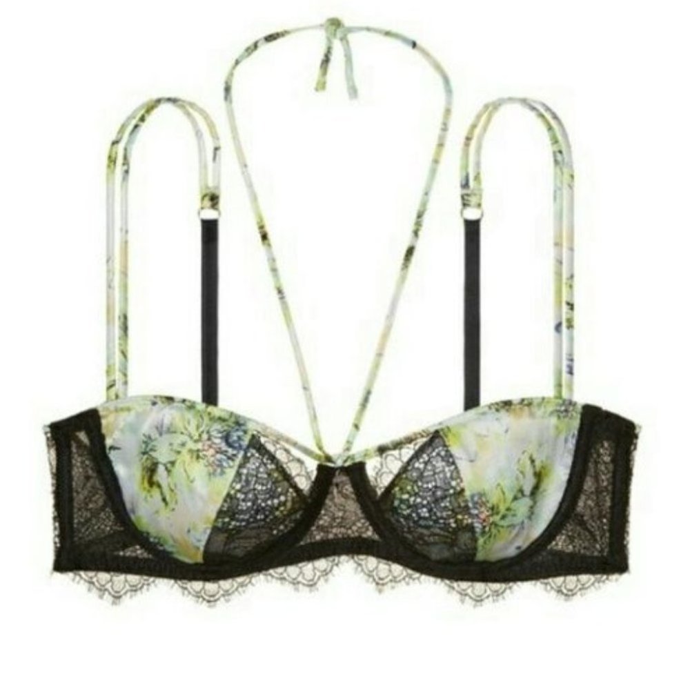 Rare‎ VS Designer balconet bra~Fantasy Island silk  lace 34D